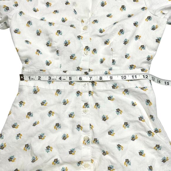 Gap | Women | Floral Tie Sleeve Spring Button Up Mini Dress - Picture 6 of 11